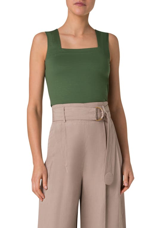 Akris Punto Dot Detail Stretch Jersey Tank In Laurel