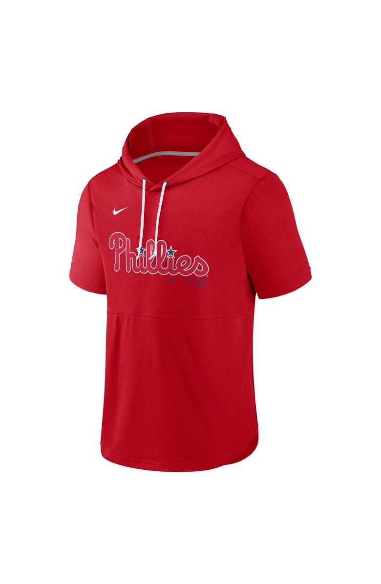 Nike Men's Nike Red Philadelphia Phillies Springer Short Sleeve Team Pullover Hoodie, Alternate, color, 