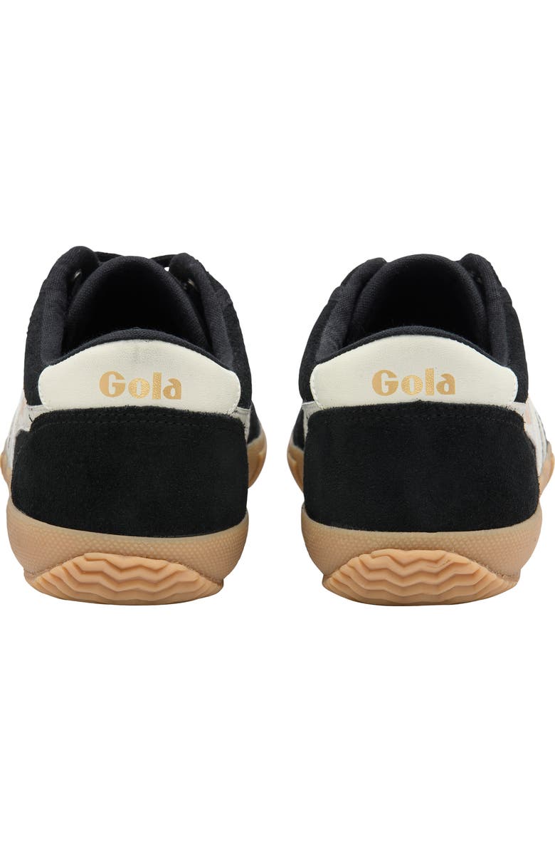 Gola Badminton Suede Plimsoll Sneaker, Alternate, color, Black/ Off White/ Gum