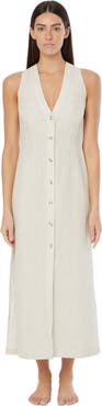 Onia Air Linen Button Down Maxi