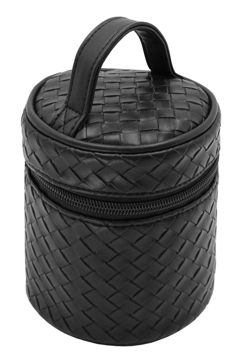 Cylinder Woven Pouch, Alternate, color, BLACK