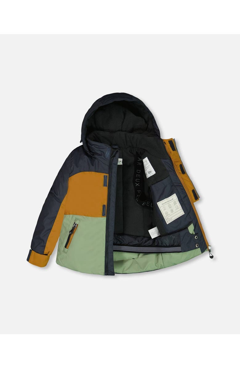 Deux par Deux Boy's Two Piece Snowsuit Colorblock And Print Camo Dark Gray, Alternate, color, 