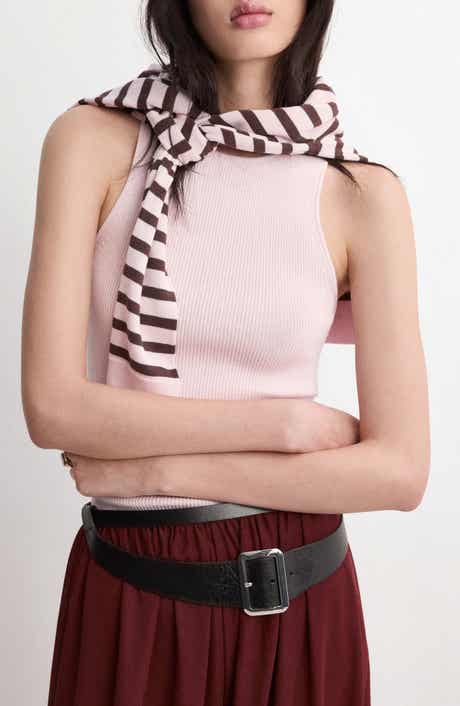 Cotton Blend Rib Sweater Tank