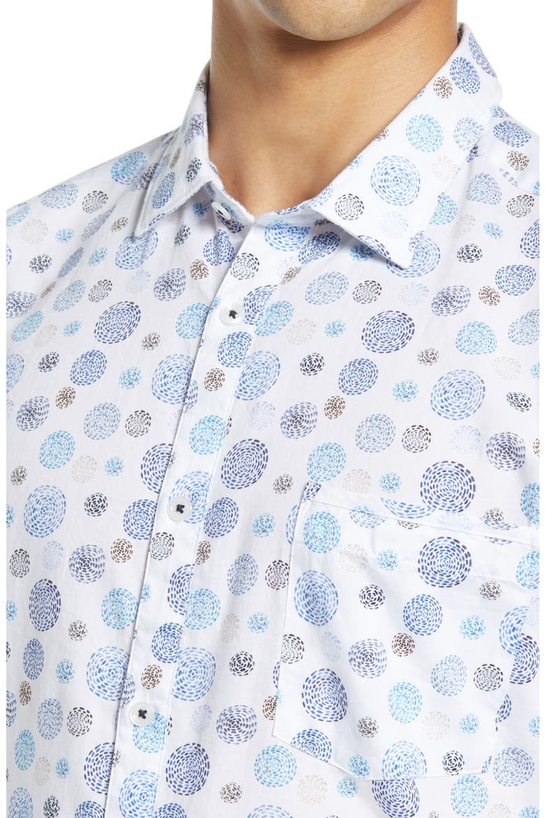 On Point Slim Fit Button-Up Shirt, Alternate, color, WHITE MEDALLION