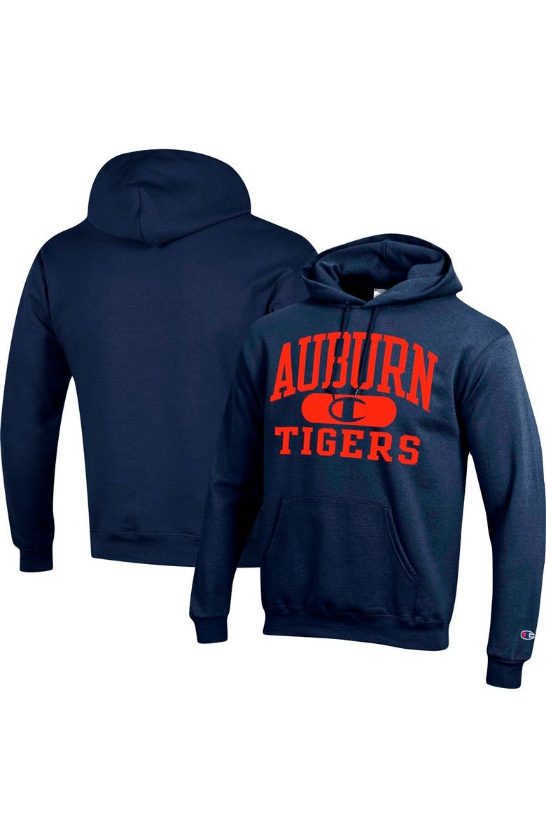 Champion Men's Champion Navy Auburn Tigers Arch Pill Pullover Hoodie, Main, color,