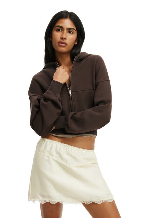 Women's Oversized Zip Through Hoodie