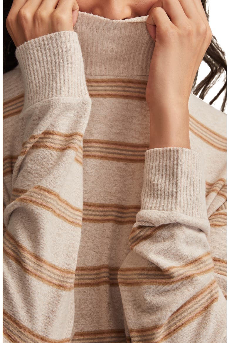 Cloud Stripe Mock Neck Knit Top, Alternate, color, NEUTRAL STRIPE