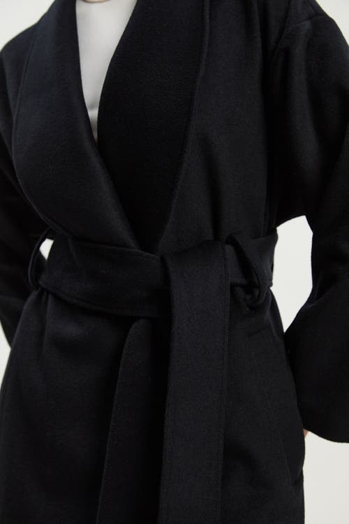 Karen Millen Petite Wrap Tailored Maxi Coat In Black
