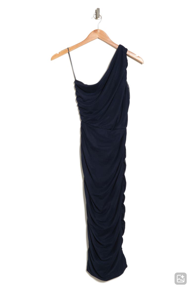One-Shoulder Body-Con Midi Dress, Alternate, color, NAVY BLAZER