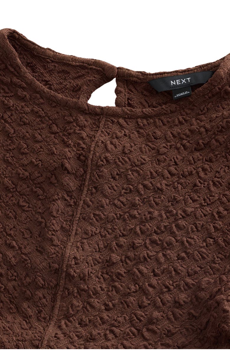 NEXT Crinkle Sleeveless Maxi Dress, Alternate, color, Brown