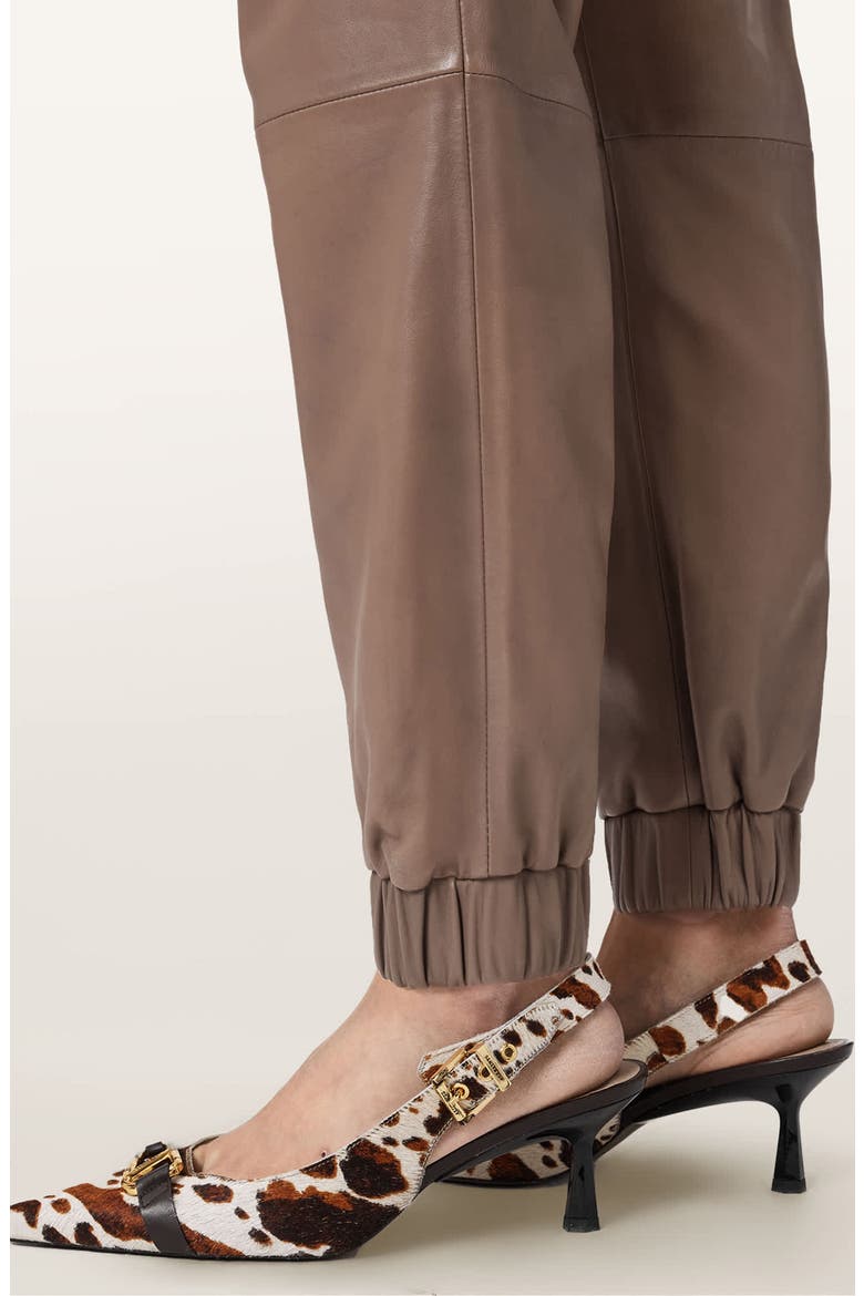 Jen Leather Joggers, Alternate, color, MOCHA BROWN