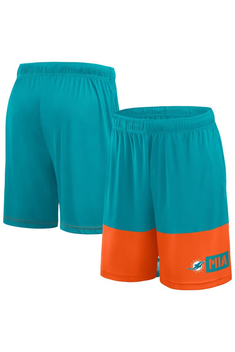 Men's Fanatics Aqua/Orange Miami Dolphins Big & Tall Best of the Best Performance Shorts, Main, color, Aqua