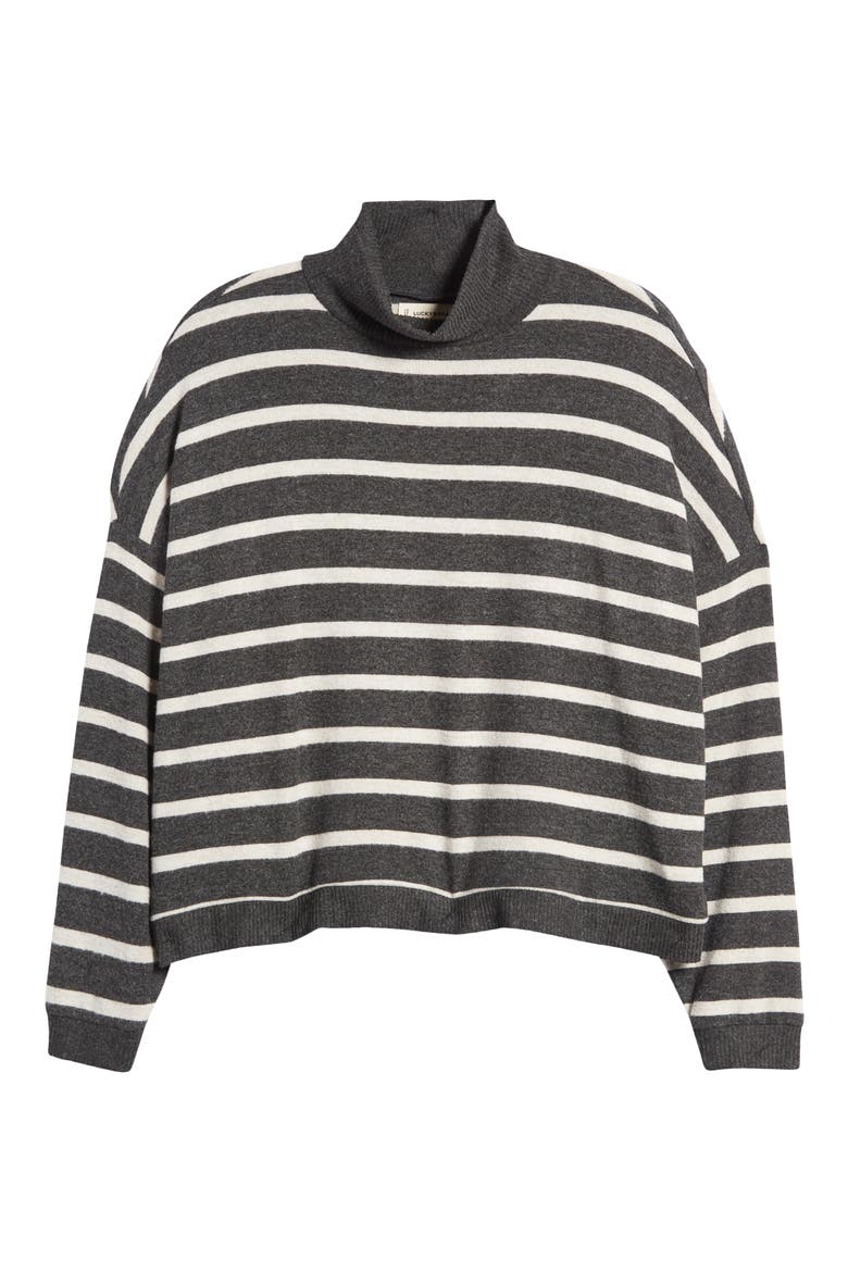 Cloud Mock Neck Sweater, Alternate, color, CHARCOAL C