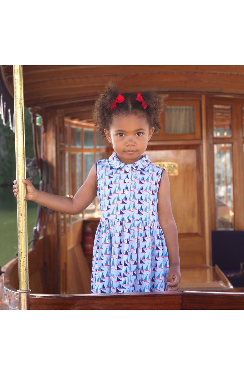 Rachel Riley Sailboat Jersey Dress, Alternate, color, Blue