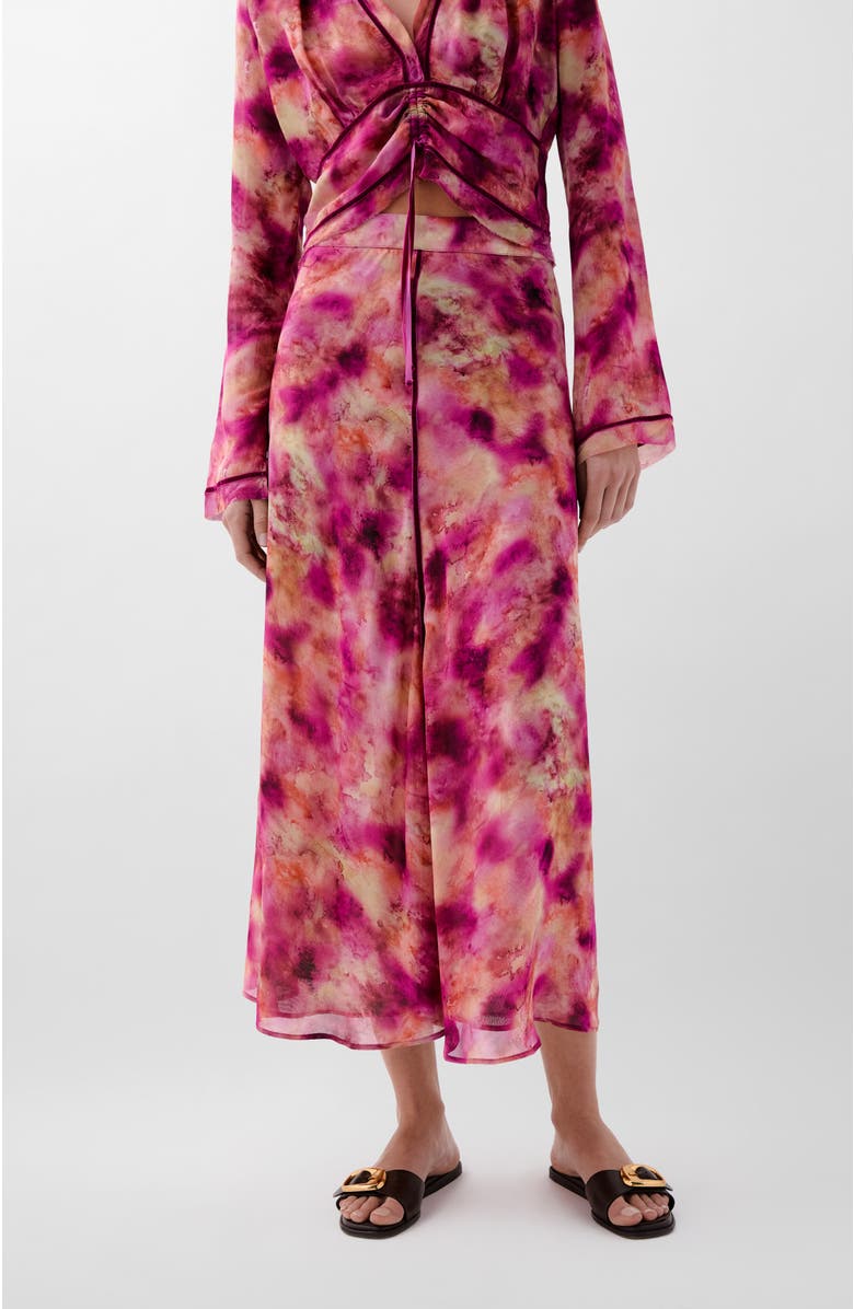 Scalpers Tie Velvet Print Skirt, Main, color, Multi-Pink