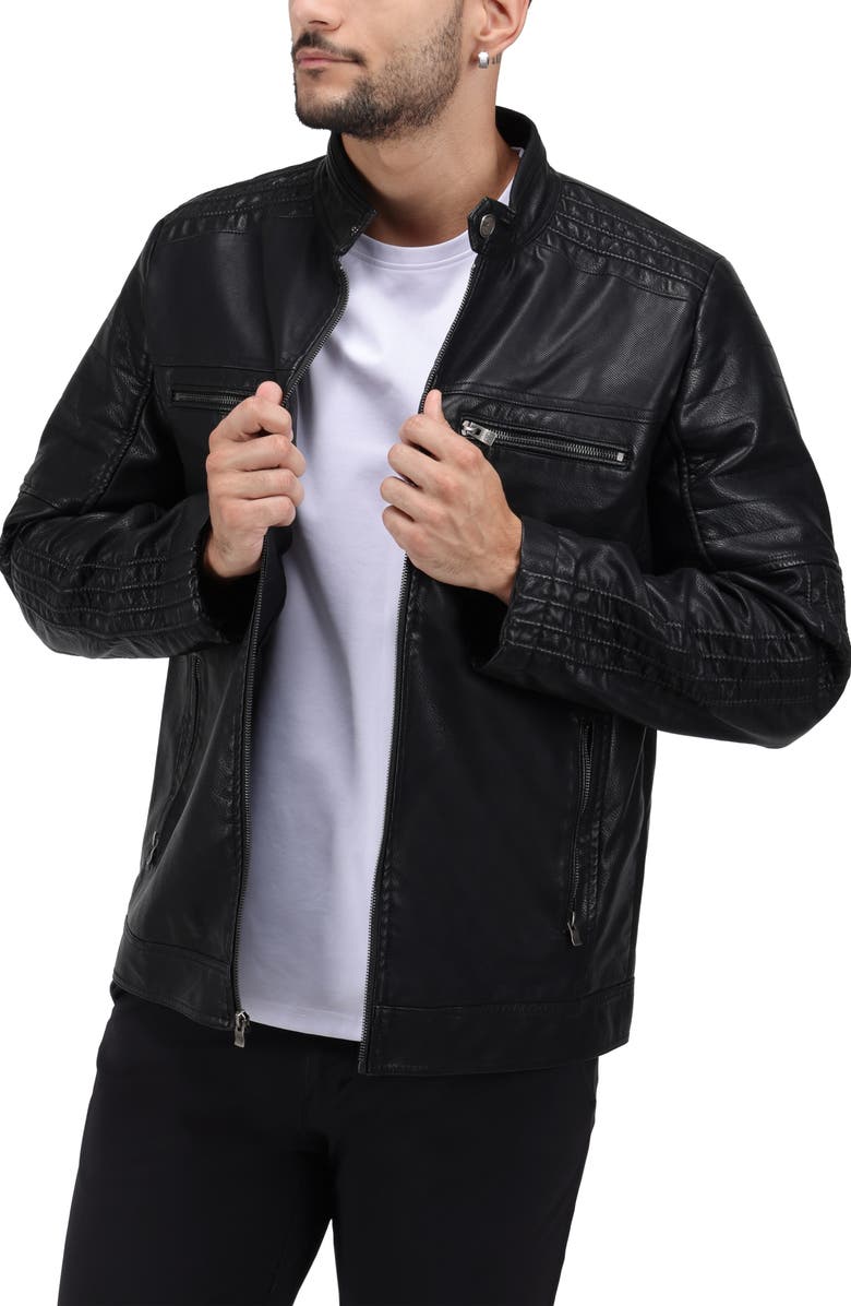 XRAY Faux Leather Moto Jacket, Alternate, color, Black