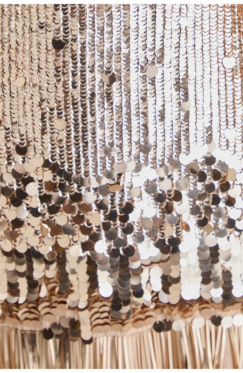 Coast Gold Sequin Tassel Halter Neck Dress, Alternate, color, Gold