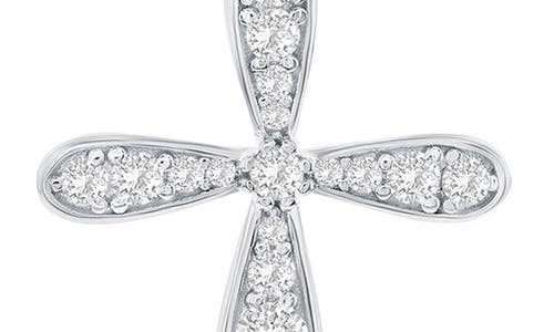 Simona Sterling Silver Cz Cross Necklace In Silver