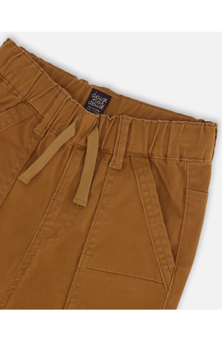 Deux par Deux Baby Boy's Stretch Twill Pleated Knee Jogger Pants Caramel Brown, Alternate, color,