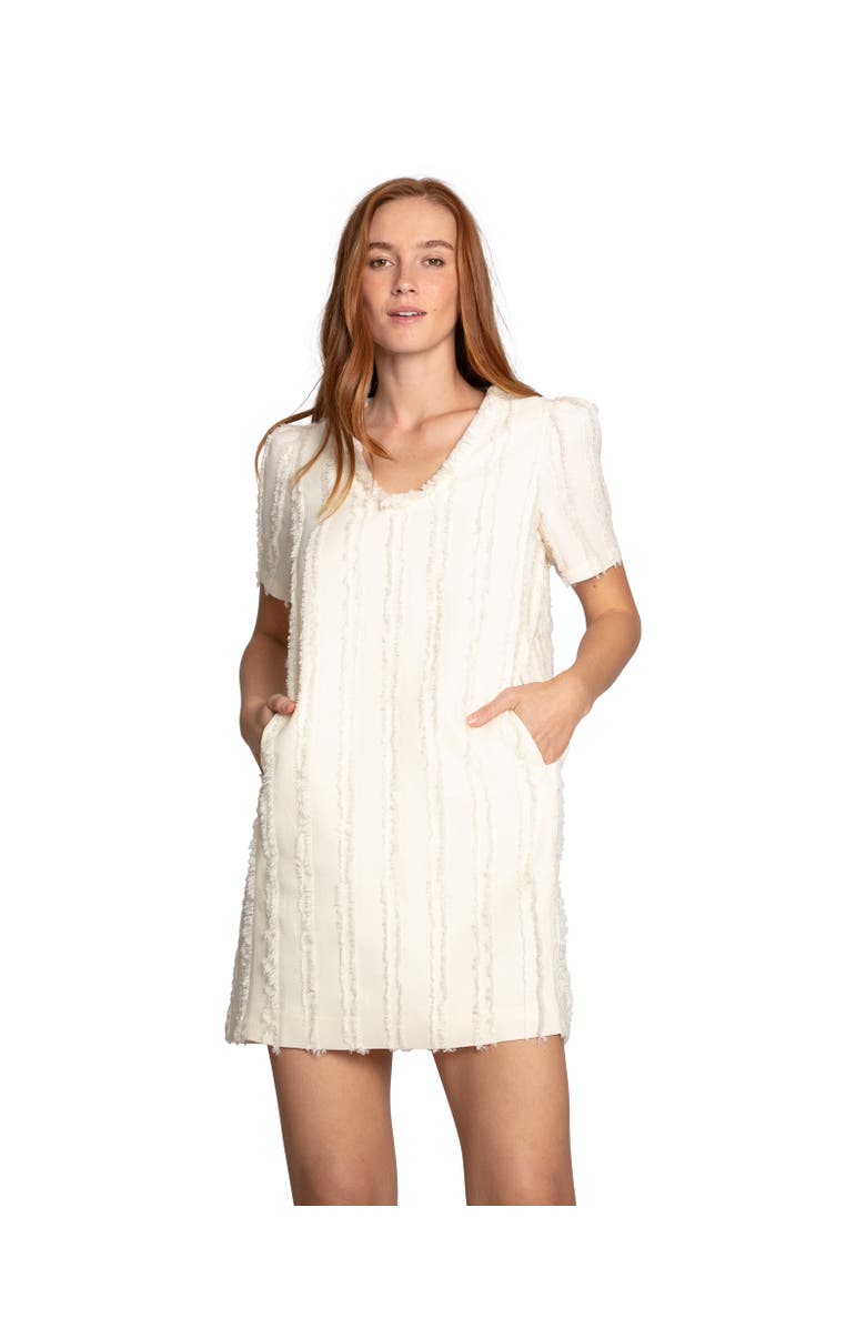 Belle & Bloom Solana Boho Fringe Shift Mini Dress, Main, color, Natural