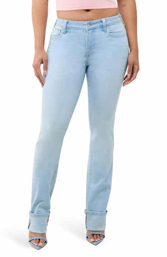 Billie Cuffed Mid Rise Straight Leg Jeans