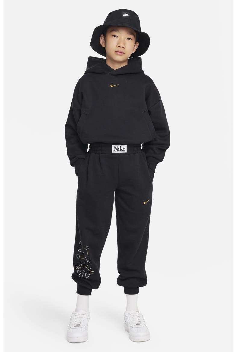 Kids' Basketball Hoodie, Alternate, color, BLACK/ BRONZINE