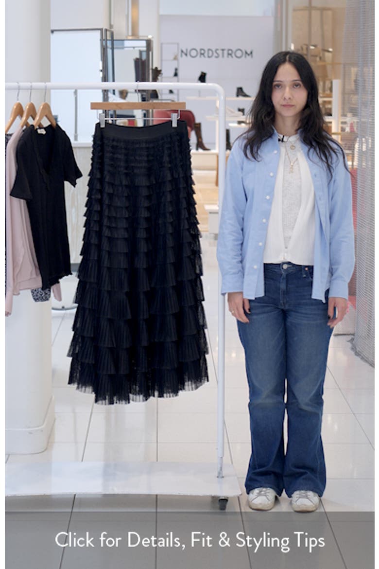 Tiered Ruffle Tulle Maxi Skirt video