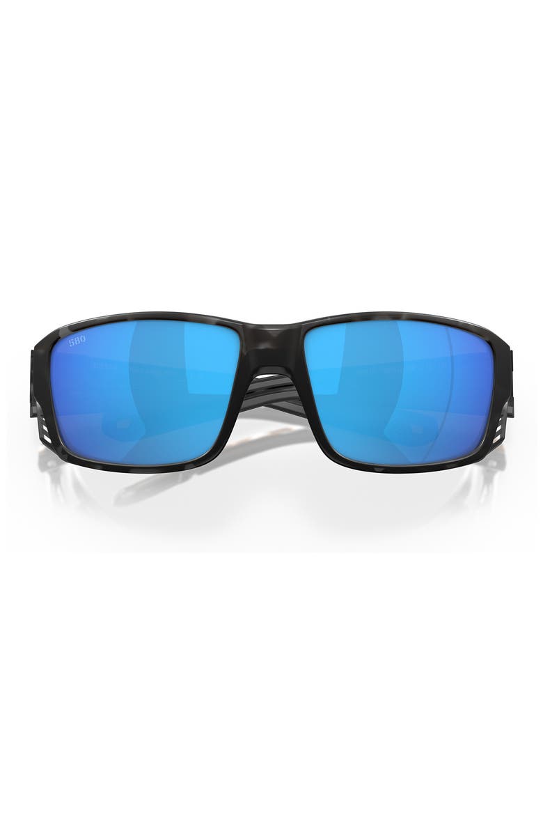 Tuna Alley 60mm Polarized Mirrored Rectangular Sunglasses, Alternate, color, TIGER SHARK / BLUE MIRROR 580G