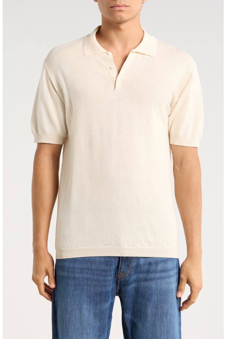 Hubert Short Sleeve Polo, Main, color, ECRU
