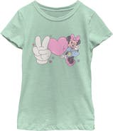 Minnie Mouse Girl's Minnie Mouse Love and Peace Pose Graphic T-Shirt