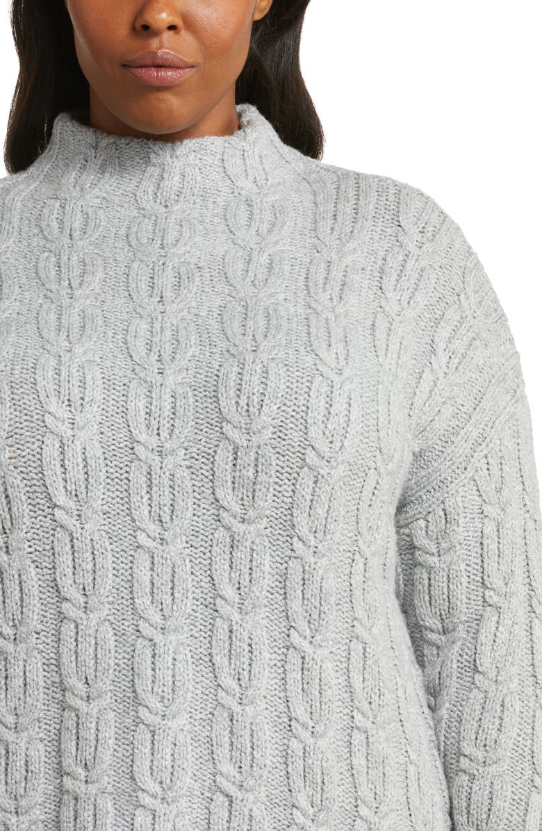 Caslon<sup>®</sup> Cable Stitch Funnel Neck Sweater, Alternate, color,
