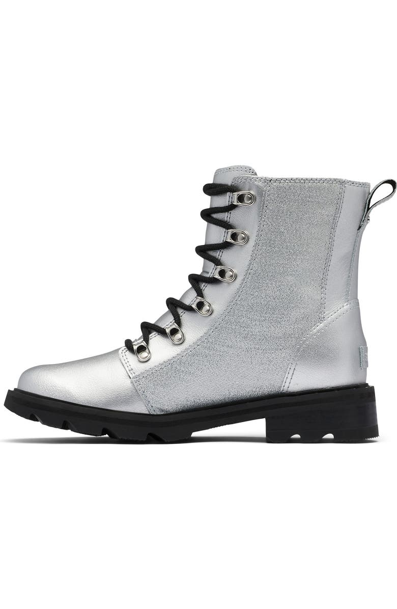 SOREL Lennox Lace Boot, Alternate, color, Pure Silver Black