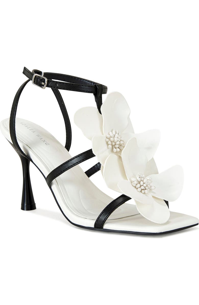 AZALEA WANG Merci Ankle Strap Sandal, Main, color, Whiteblack