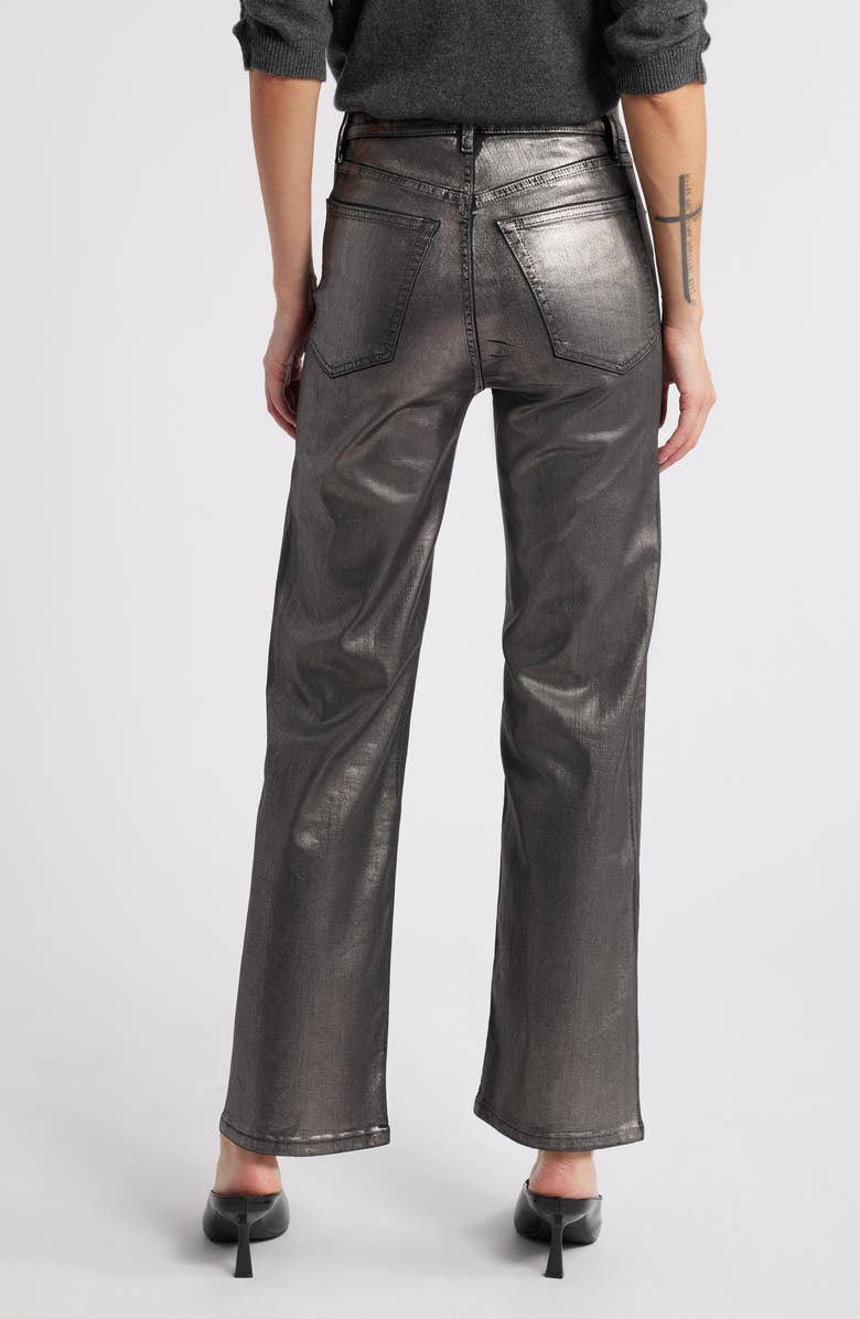 FRAME Le Sleek Straight Leg Coated Jeans, Alternate, color, Gunmetal Chrome
