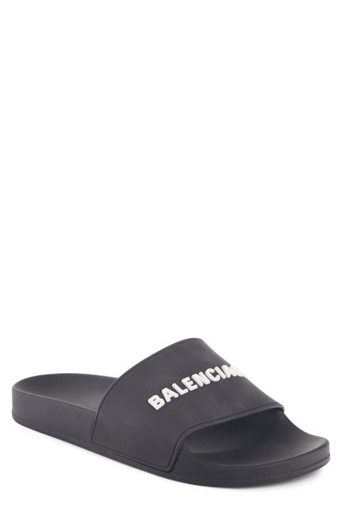 【BALENCIAGA】ロゴプレート スリッポン スライド Balenciaga Pool Slide Sandal Glow In The Dark | Saks Fifth