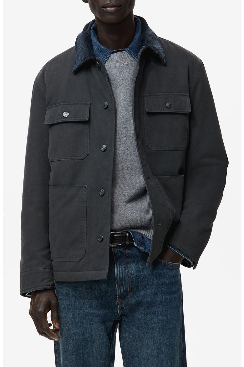 Cotton Corduroy Collar Jacket, Main, color, CHARCOAL