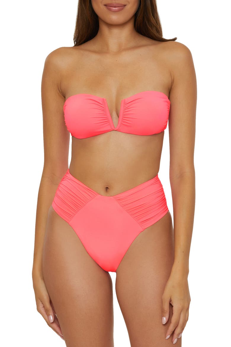 Color Code Bandeau Bikini Top, Alternate, color, CORAL REEF