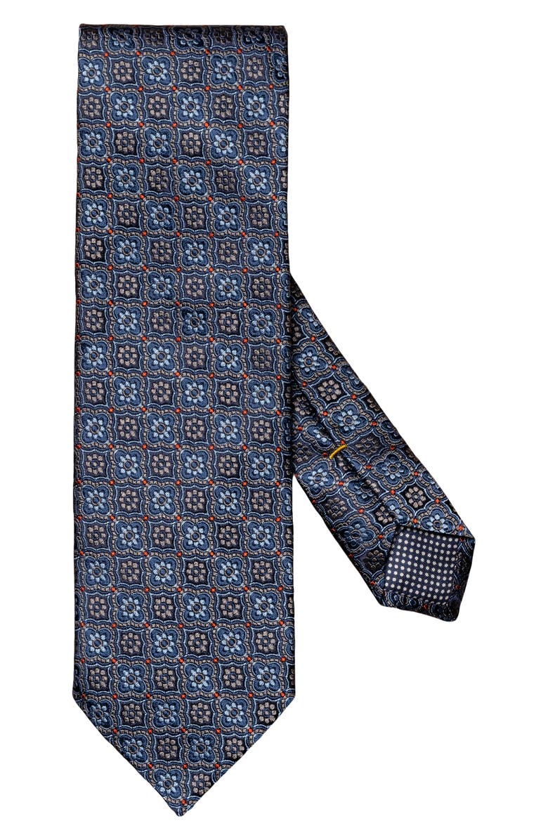 Eton Floral Medallion Silk Tie, Main, color, 