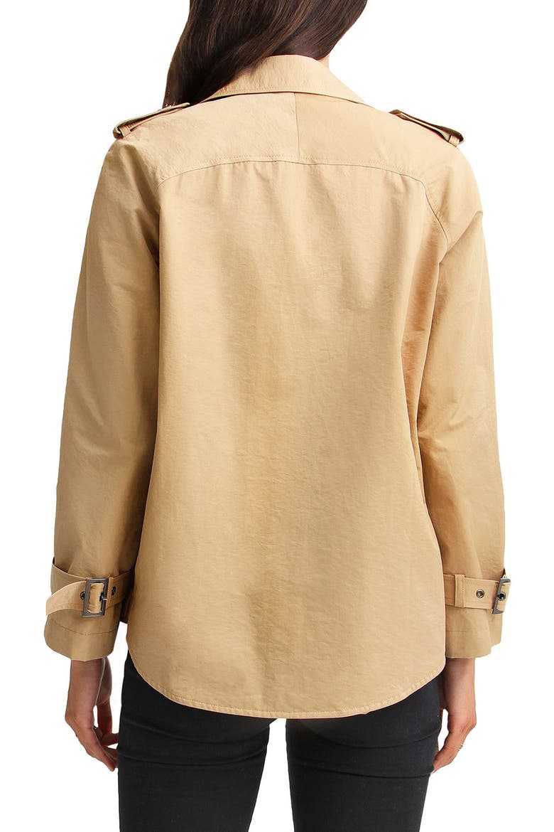 Cool Nights Cropped Trench Coat, Alternate, color, KHAKI