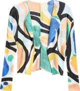 Pleats Please Issey Miyake Roll Pleated Open Front Cardigan