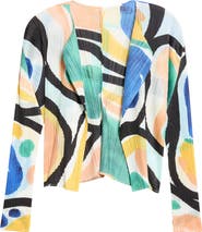 Pleats Please Issey Miyake Roll Pleated Open Front Cardigan
