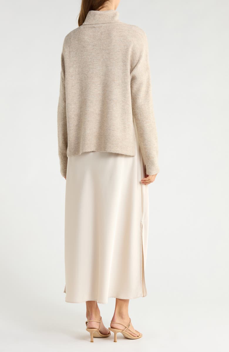 Vince Camuto Slipdress with Turtleneck Sweater, Alternate, color, Oatmeal