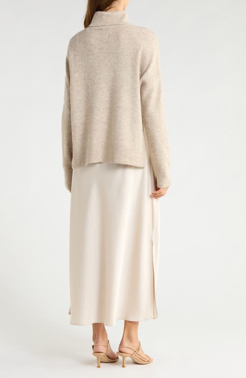 Vince Camuto Slipdress With Turtleneck Sweater In Neutral