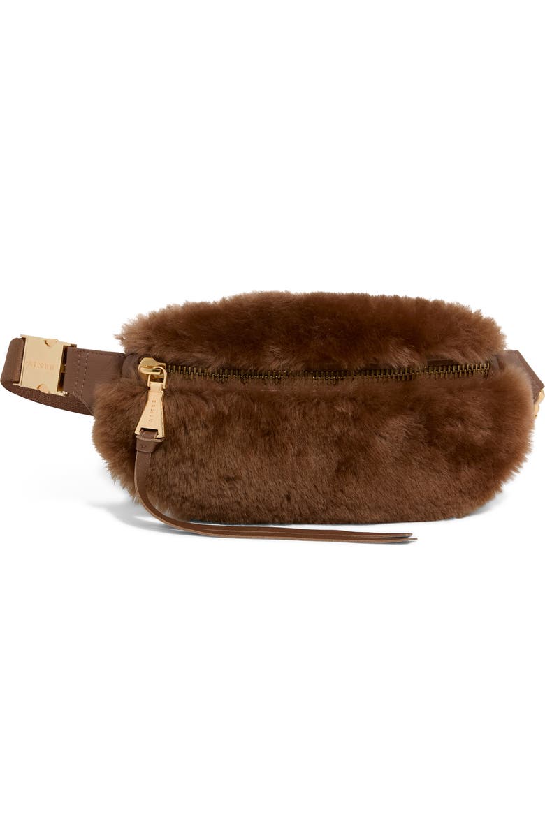 AIMEE Kestenberg Milan Belt Bag, Main, color, Coffee Shearling