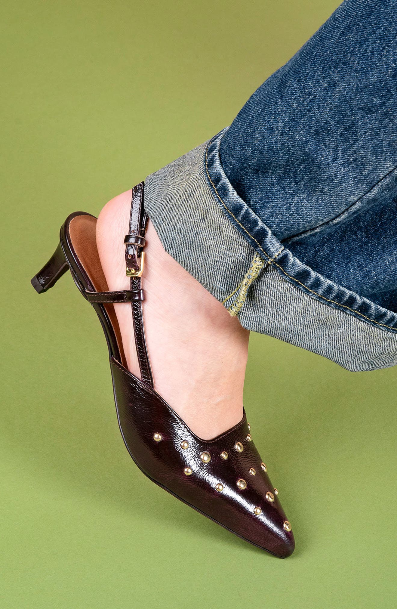 Crawford Slingback Pointed Toe Kitten Heel Pump - image 4