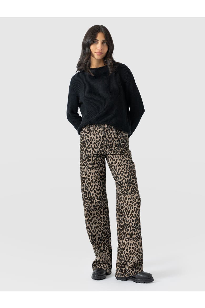 Adjustable Wide Leg Jean, Main, color, Leopard