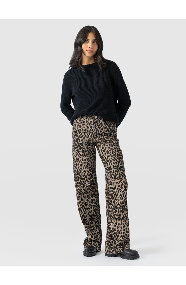 Saint + Sofia Adjustable Wide Leg Jean, Main, color, Leopard