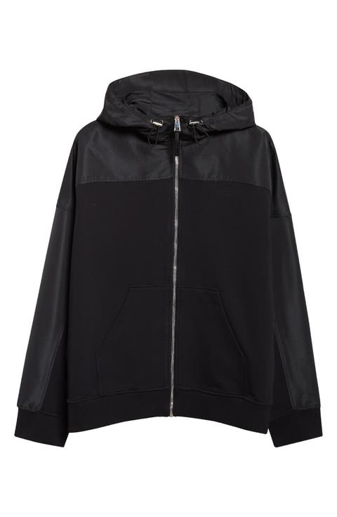 Mixed Media Hooded Windbreaker