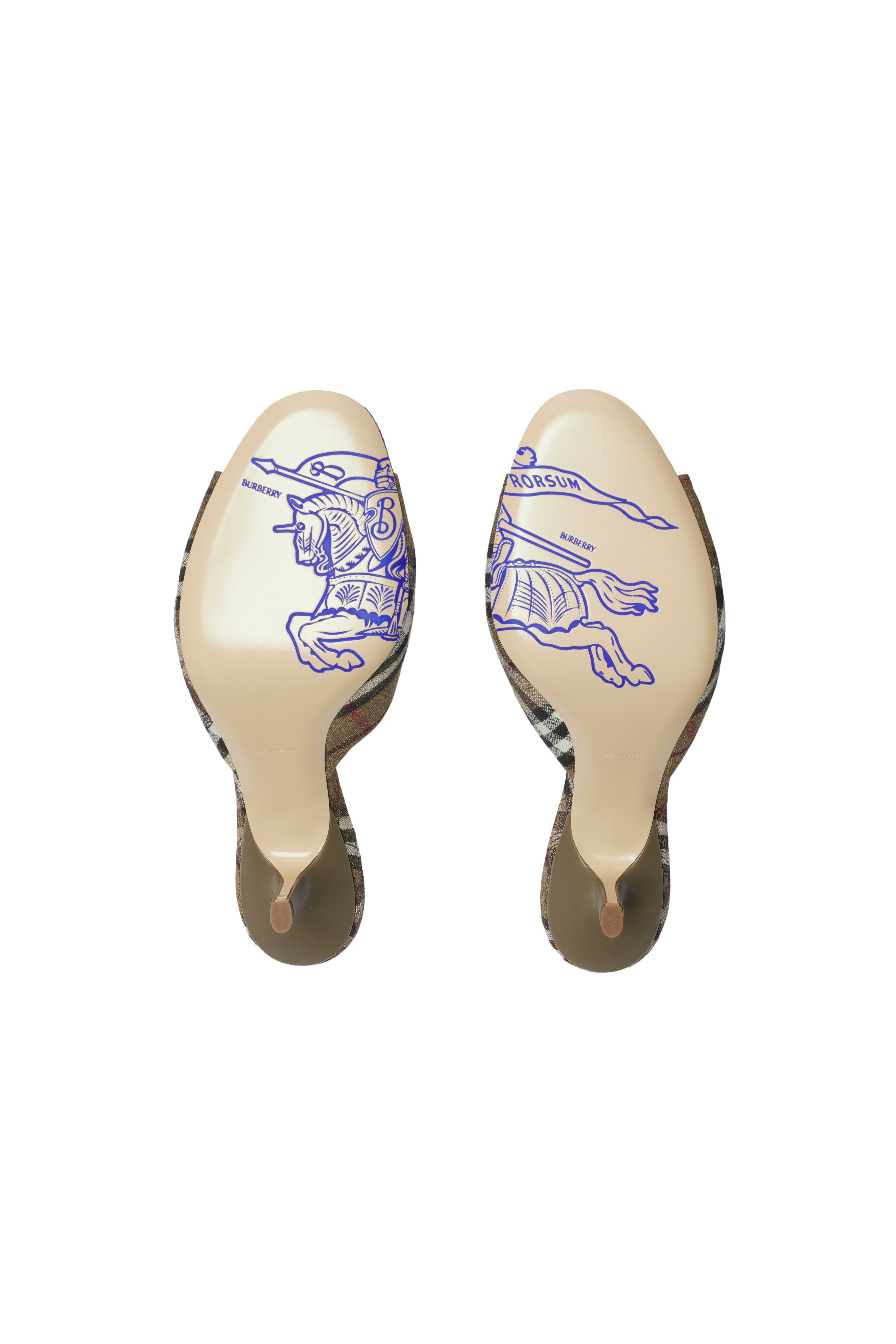 Check Linen Blends Mews Low Mules, Alternate, color, Brush