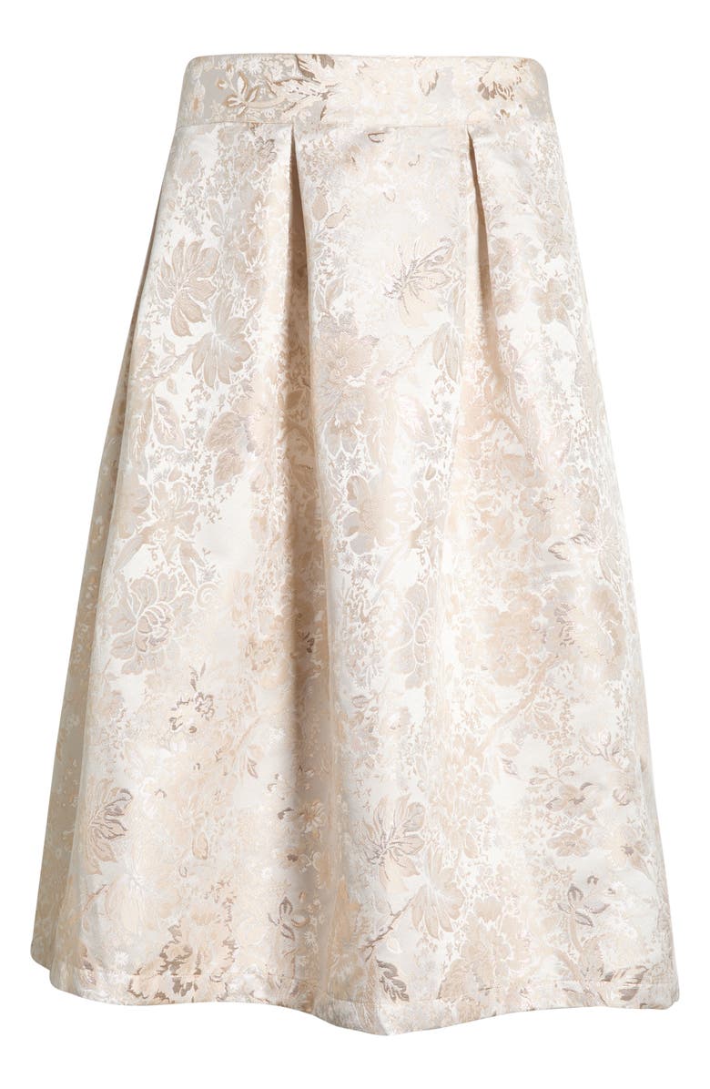 SUGARLIPS Lola Jacquard Pleated Midi Skirt, Alternate, color, Champagne
